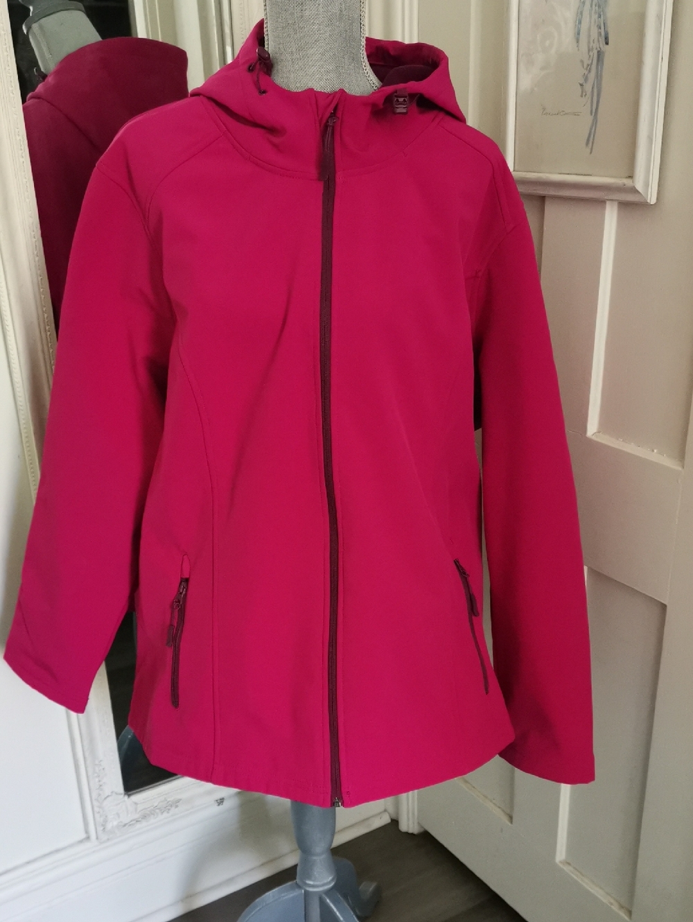 Womens Athletic Works Plus Fuschia Barbie Spring Waterproof Coat. 3X